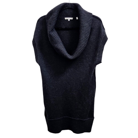 VINCE Alpaca Women Wool Cashmere Blend Cowl Neck Short Sleeve Sweater Gray L - Picture 6 of 16